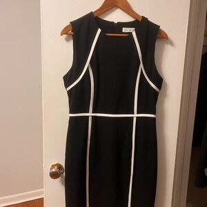 Calvin Klein Black Dress with White Trim